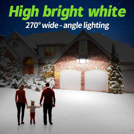 Intelamp Solar Security Flood Light – 3-Head Dual Motion Sensor, 270° - Hans Lumiere