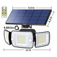 Intelamp Solar Security Flood Light – 3-Head Dual Motion Sensor, 270° - Hans Lumiere