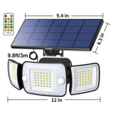 Intelamp Solar Security Flood Light – 3-Head Dual Motion Sensor, 270° - Hans Lumiere