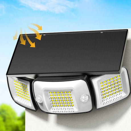 Intelamp Solar Security Flood Light – Dual Motion Sensor, 270° Wide Angle - Hans Lumiere
