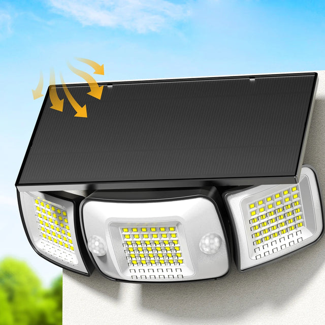Intelamp Solar Security Flood Light – Dual Motion Sensor, 270° Wide Angle - Hans Lumiere