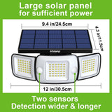 Intelamp Solar Security Flood Light – Dual Motion Sensor, 270° Wide Angle - Hans Lumiere