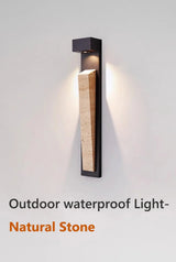 IP65 Waterproof Outdoor Wall Light - Natural Stone Finish - Hans Lumiere