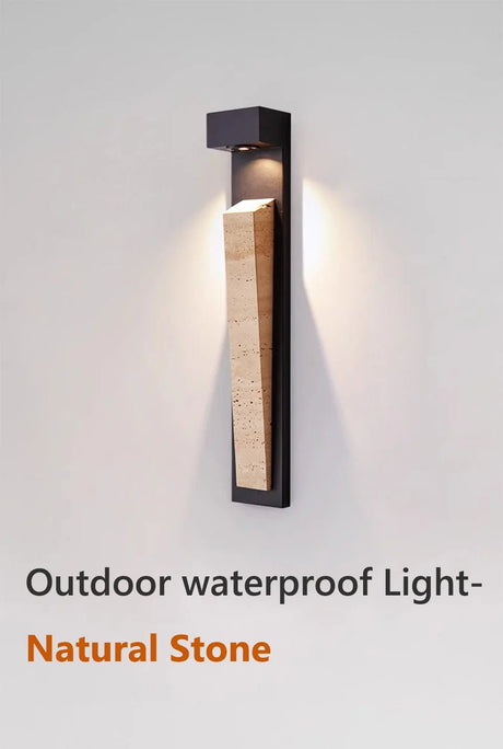 IP65 Waterproof Outdoor Wall Light - Natural Stone Finish - Hans Lumiere