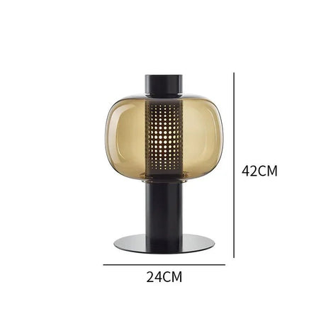 Italian Art Deco Glass Table Lamp – Designer LED Desk Light for Bedroom & Living Room - Hans Lumiere