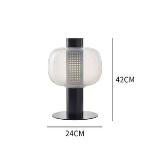 Italian Art Deco Glass Table Lamp – Designer LED Desk Light for Bedroom & Living Room - Hans Lumiere