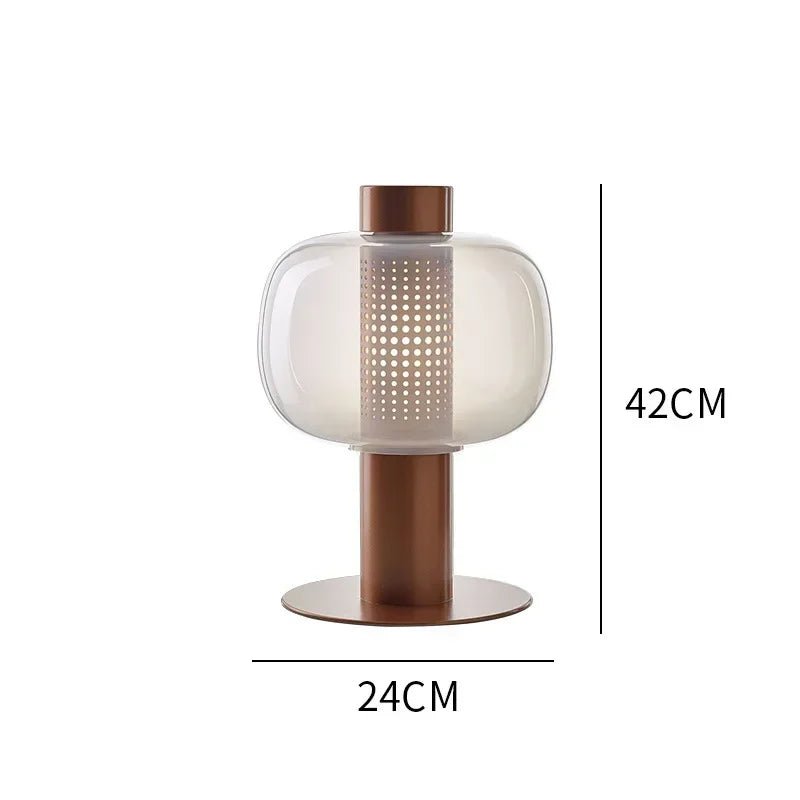 Italian Art Deco Glass Table Lamp – Designer LED Desk Light for Bedroom & Living Room - Hans Lumiere