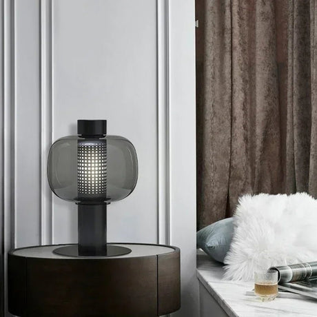 Italian Art Deco Glass Table Lamp – Designer LED Desk Light for Bedroom & Living Room - Hans Lumiere