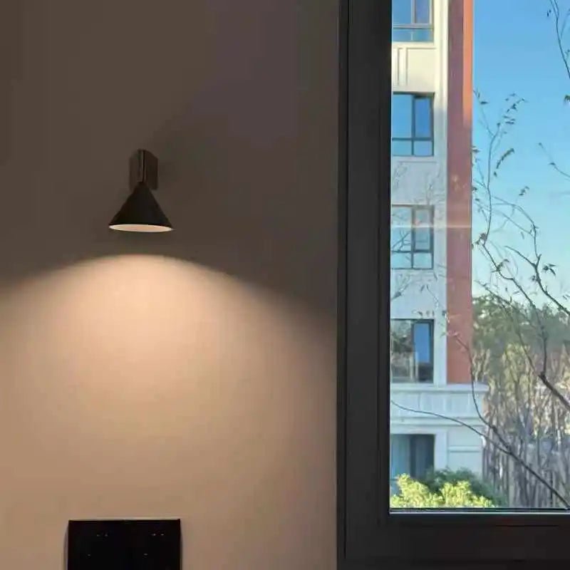 Italian Conical Aluminum Wall Sconce – Modern Bedside & Corridor Light - Hans Lumiere