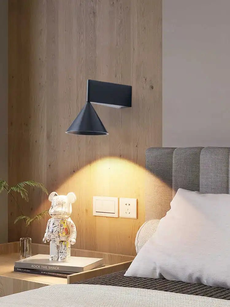 Italian Conical Aluminum Wall Sconce – Modern Bedside & Corridor Light - Hans Lumiere