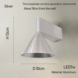 Italian Conical Aluminum Wall Sconce – Modern Bedside & Corridor Light - Hans Lumiere