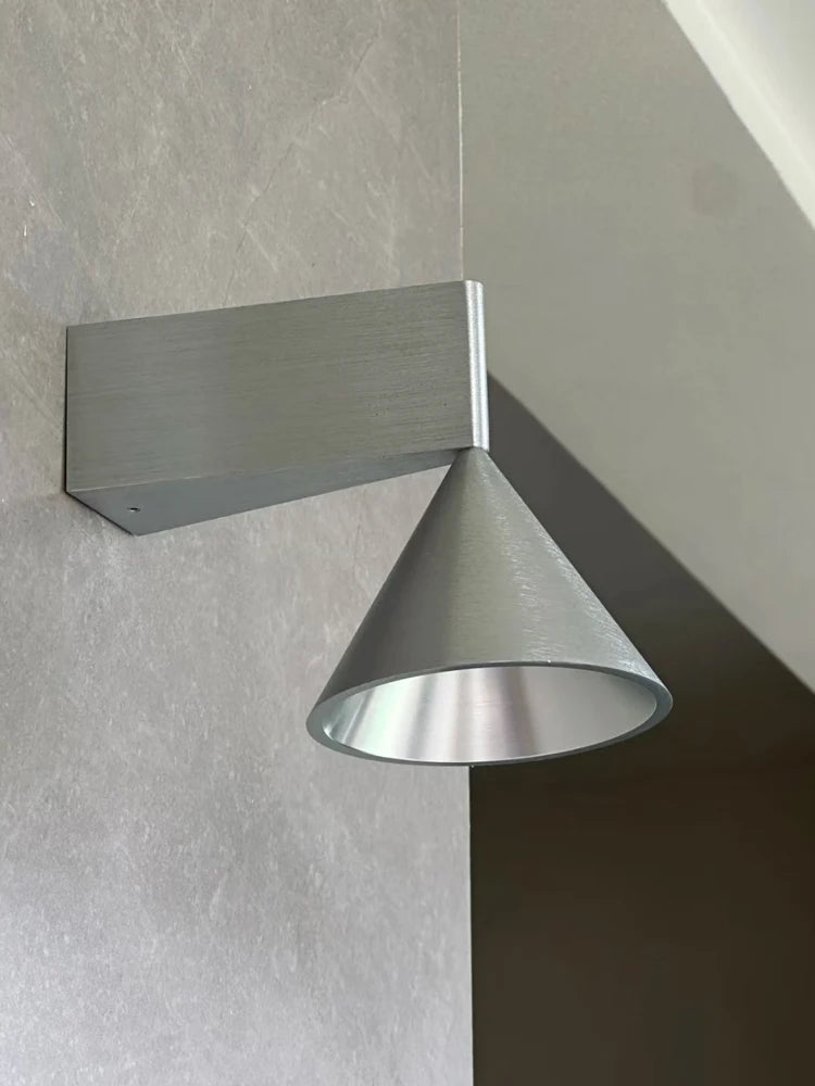 Italian Conical Aluminum Wall Sconce – Modern Bedside & Corridor Light - Hans Lumiere