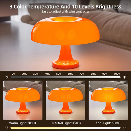 Italian Designer Led Mushroom Table Lamp - Hans Lumiere