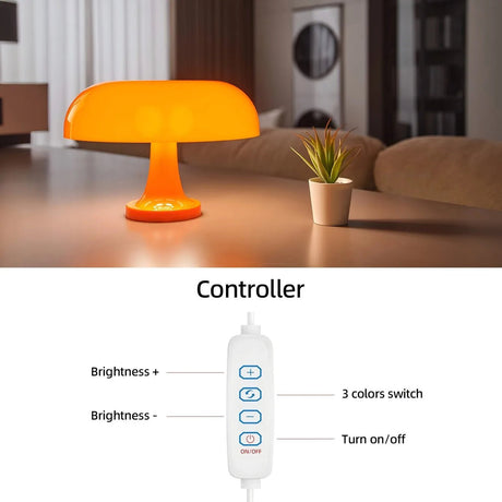 Italian Designer Led Mushroom Table Lamp - Hans Lumiere