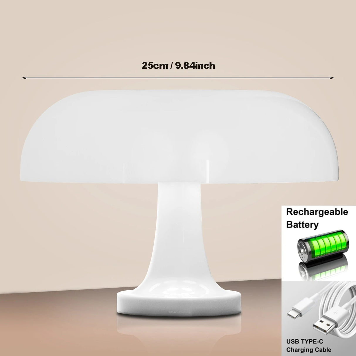 Italian Designer Led Mushroom Table Lamp - Hans Lumiere