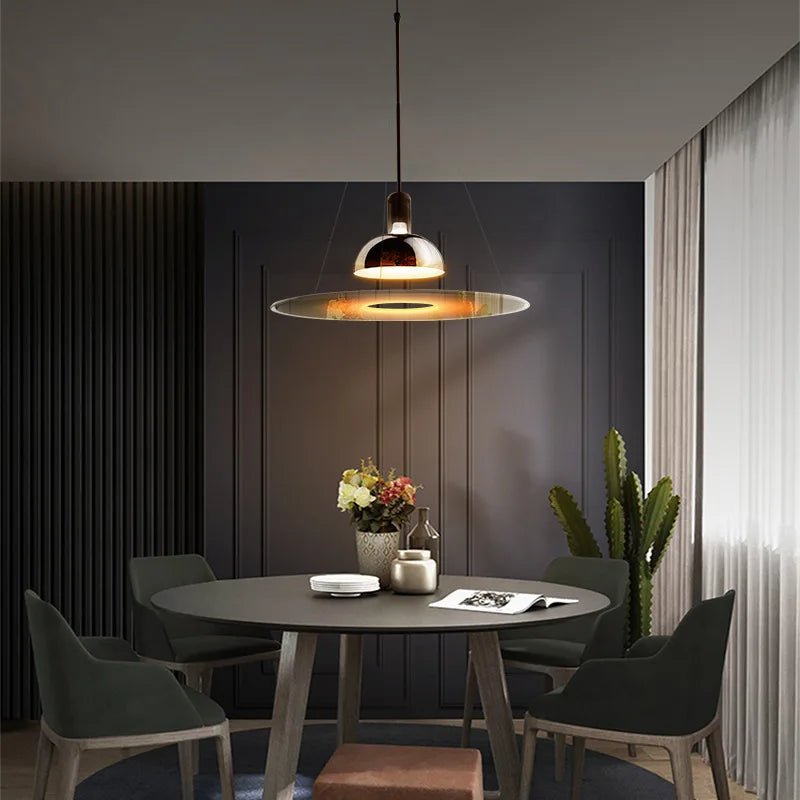 Italian Designer Luxury Round Flying Saucer Art Chandelier - Hans Lumiere
