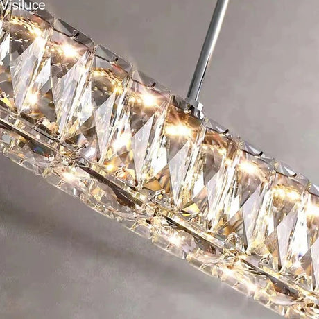 Italian Minimalist Line Long Luxury Crystal Chandelier - Hans Lumiere