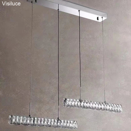 Italian Minimalist Line Long Luxury Crystal Chandelier - Hans Lumiere
