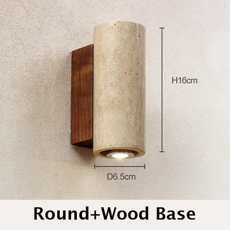 Japan Wabi Sabi Yellow Travertine LED Wall Lamp - Hans Lumiere