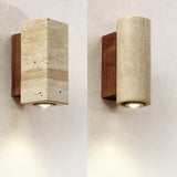 Japan Wabi Sabi Yellow Travertine LED Wall Lamp - Hans Lumiere