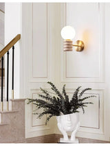 Japanese Fresh Natural Yellow Travertine Wall Lamp - Hans Lumiere