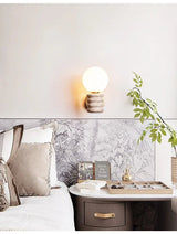 Japanese Fresh Natural Yellow Travertine Wall Lamp - Hans Lumiere