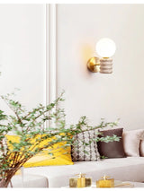 Japanese Fresh Natural Yellow Travertine Wall Lamp - Hans Lumiere