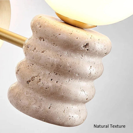 Japanese Fresh Natural Yellow Travertine Wall Lamp - Hans Lumiere