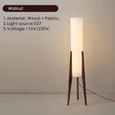 Japanese Retro Wabi-Sabi Solid Wood Floor Lamp - Hans Lumiere