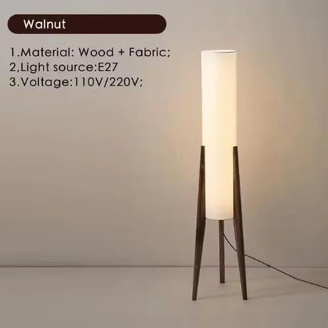 Japanese Retro Wabi-Sabi Solid Wood Floor Lamp - Hans Lumiere