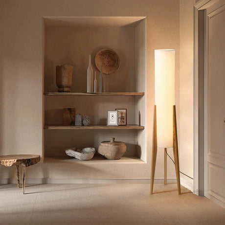 Japanese Retro Wabi - Sabi Solid Wood Floor Lamp - Hans Lumiere