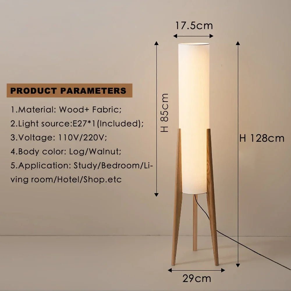 Japanese Retro Wabi - Sabi Solid Wood Floor Lamp - Hans Lumiere