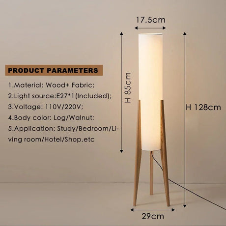 Japanese Retro Wabi - Sabi Solid Wood Floor Lamp - Hans Lumiere