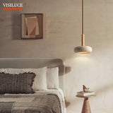 Japanese Style Stone Wood LED Pendant Lamp - Hans Lumiere
