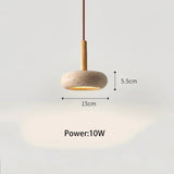Japanese Style Stone Wood LED Pendant Lamp - Hans Lumiere