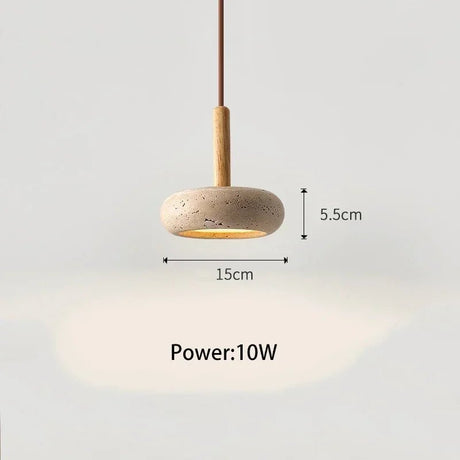 Japanese Style Stone Wood LED Pendant Lamp - Hans Lumiere