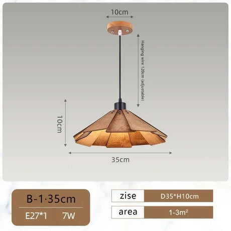 Japanese Style Umbrella Shaped Pendant Light - Hans Lumiere