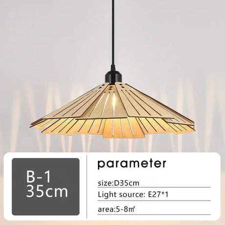 Japanese Style Umbrella Shaped Pendant Light - Hans Lumiere