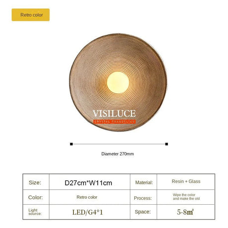 Japanese Style Wabi Sabi Retro Round LED Wall Lamp - Hans Lumiere