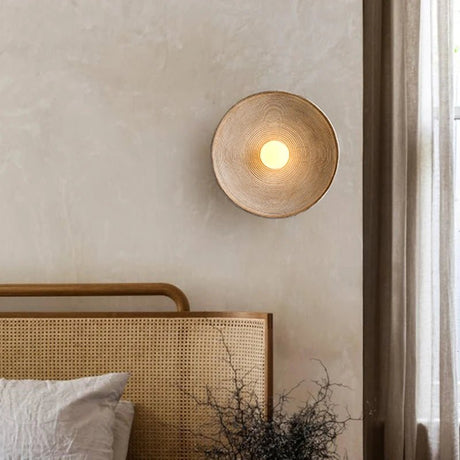Japanese Style Wabi Sabi Retro Round LED Wall Lamp - Hans Lumiere
