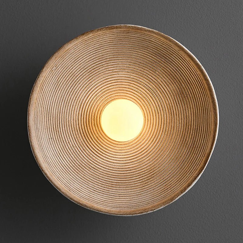 Japanese Style Wabi Sabi Retro Round LED Wall Lamp - Hans Lumiere