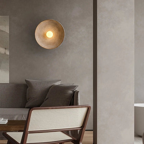Japanese Style Wabi Sabi Retro Round LED Wall Lamp - Hans Lumiere