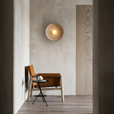 Japanese Style Wabi Sabi Retro Round LED Wall Lamp - Hans Lumiere