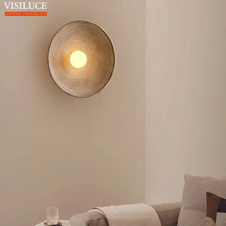 Japanese Style Wabi Sabi Retro Round LED Wall Lamp - Hans Lumiere