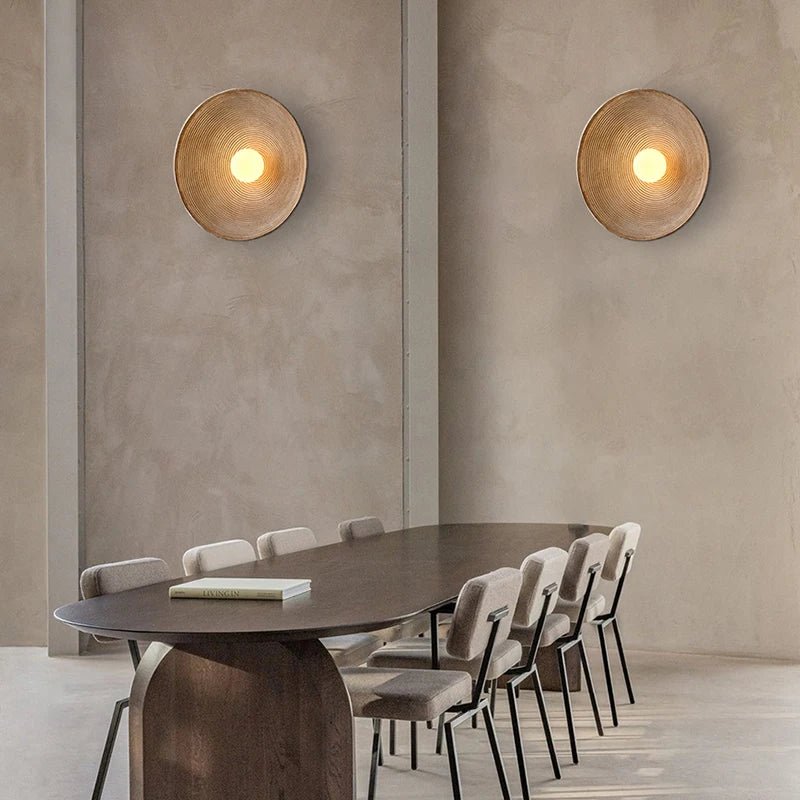 Japanese Style Wabi Sabi Retro Round LED Wall Lamp - Hans Lumiere