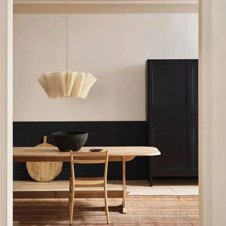 Japanese Wabi Sabi Handmade Fabric Lampshade LED Chandelier - Hans Lumiere