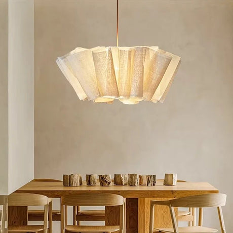 Japanese Wabi Sabi Handmade Fabric Lampshade LED Chandelier - Hans Lumiere