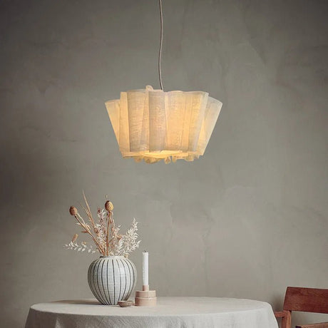 Japanese Wabi Sabi Handmade Fabric Lampshade LED Chandelier - Hans Lumiere