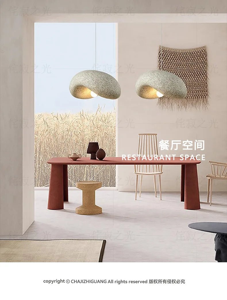 Japanese Wabi-Sabi Pendant Light — Minimalist Dining Room Fixture - Hans Lumiere