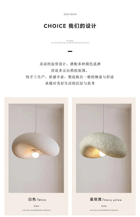 Japanese Wabi-Sabi Pendant Light — Minimalist Dining Room Fixture - Hans Lumiere